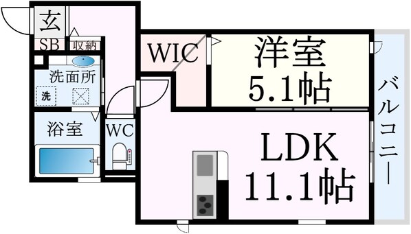 甲南山手駅 徒歩5分 1階の物件間取画像